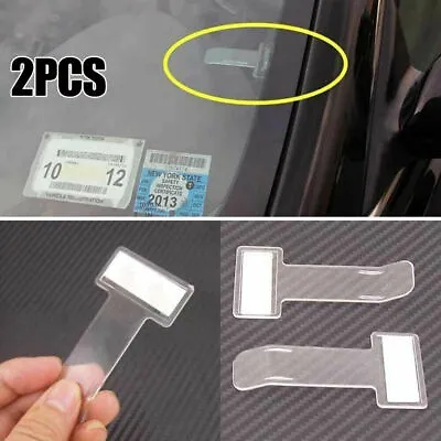 2pcs Car Windscreen Parking Ticket Receipt Permit Card Holder Sticker Parts  • $3.07