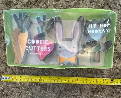 New Easter Spring Bunny Rabbit Tulip Carrot Metal Cookie Cutters Set/4 • $9.99