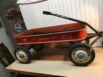 Vintage AMF Junior 10 X Metal Pull Childs Wagon 1960s Metal Hub Caps • $229.50