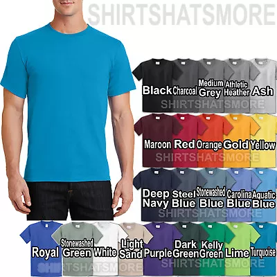 Mens T-Shirt Soft Spun Pre Shrunk Heavy Cotton Tee S M L XL 24 Colors  NEW • $4.79