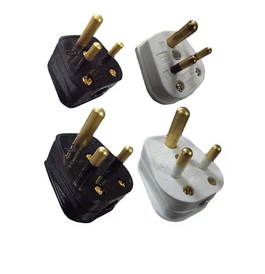 £3.99 • Buy Round Pin Plug Top 2Amp 5Amp & 15Amp White Or Black