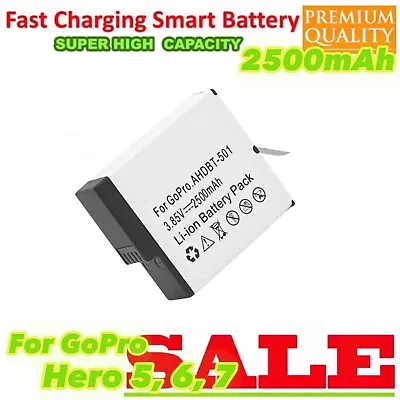 AHDBT-501 GoPro 2500mAh WHT Battery Pack AHDBT-501 For Go Pro Hero 5 Black Hero5 • $17.88