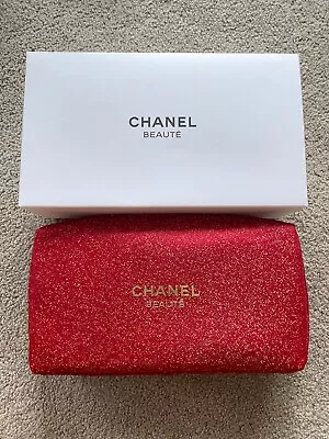 New Authentic CHANEL Cosmetic Makeup Bag Case Storage Bag Travel Pouch VIP Gift • $59.95