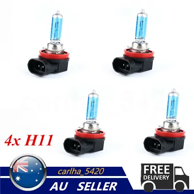 4Pcs H11 Xenon White Halogen Car Head Lights Globes Bulbs Lamps 6000k 12V 100W • $19.99