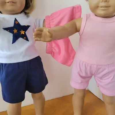 3 Pairs Knit Shorts - Pinks And Navy - Made To Fit American Girl Dolls • $11.99