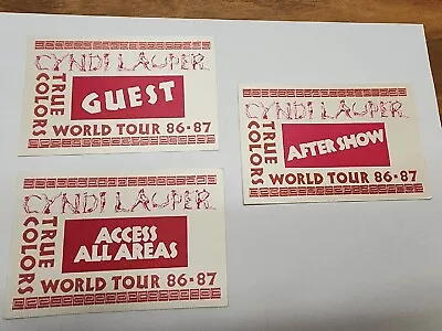   Vintage Cyndi Lauper  Tour 1986 Backstage Pass Original X 3 • $50