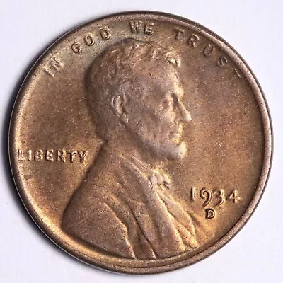 1934-D Lincoln Wheat Cent Penny GEM BU UNCIRCULATED MS FREE SHIPPING E756 RCM • $34.56