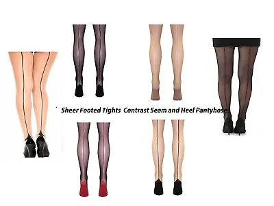 $8.59 • Buy  Sheer Tights Plus Size Cuban Heel & Jive Backseam Pantyhose-4 Color XL-XXL Sl