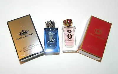 DOLCE & GABBANA Lot Of 2 His & Her Miniature Perfumes KING & QUEEN NIB  MINI • $29.95