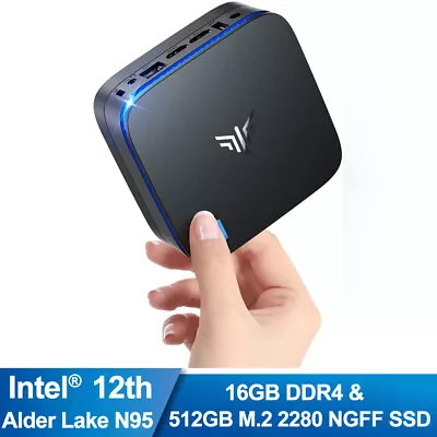 KAMRUI 4K UHD Mini PC INTEL N-95 Windows 11 16GB 512GB 5G/2.4G WiFi Bluetooth • $191.99