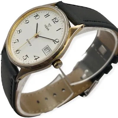 Yema 34mm 1990s Cal Quartz Swiss Esa 944.111 Lebrocantheure Watch Vintage Watch • $209.22