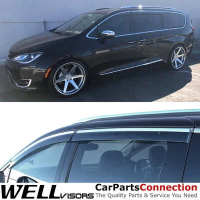 $90.99 • Buy WellVisors Window Visors 2017-2022 Chrysler Pacifica 20-22 Voyager Deflectors