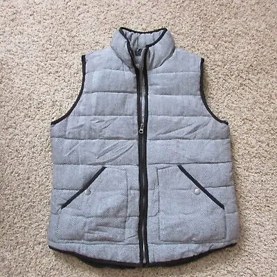 NWOT Merona Large Black Gray Zip Vest Quilted Puffer Warm Good Quality • $14.98