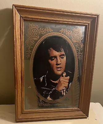 Mirrored Glass Elvis Picture With Original Frame 9x11 • $38