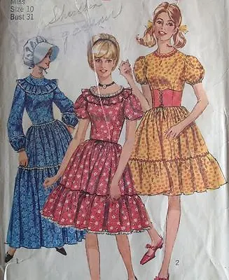 Vtg 60s Simplicity 6832 Sewing Pattern Square Dance Gypsy Costume Barmaid  Dress • £4.86