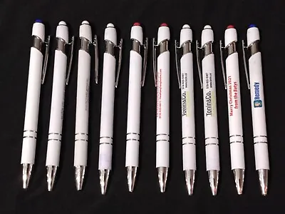 10ct Lot Misprint Metal Retractable Alpha Soft Touch Stylus Pens: WHITE • $11.99