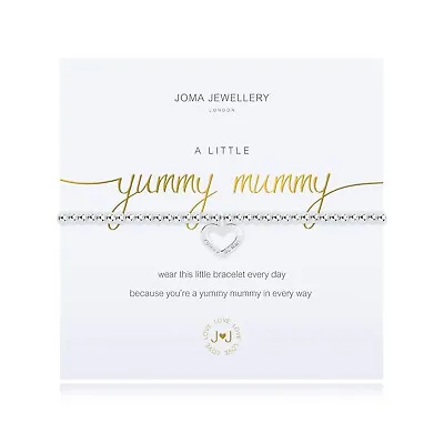 Joma Silver Plated Beaded Bracelet A Little YUMMY MUMMY + Gift Bag 2665 • £15.99