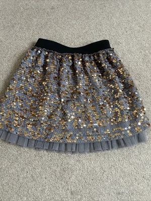 £2.99 • Buy Girls Sparkly Sequin Net Party Skirt Rara Age 6-7 Marks And Spencer Indigo