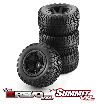 Rubber Tire & Rim Set 2 Type 105 X 52mm For RC 1/16 RC TRAXXAS MINI E-REVO TRUCK • $36.71