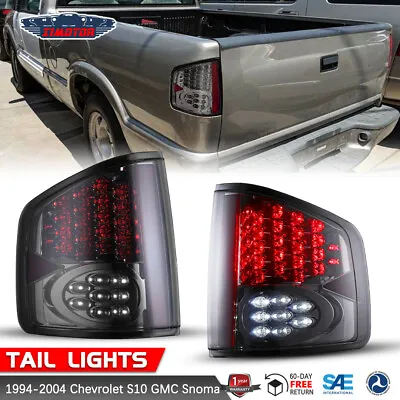  For 94-04 Chevy S-10 Pickup GMC Sonoma Rear Lamp Chrome Smoke LED Tail Lights • $86.99
