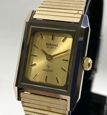 £16.64 • Buy RADO Diastar 133.9505.3 Gold Dial Quartz Ladies Watch Working