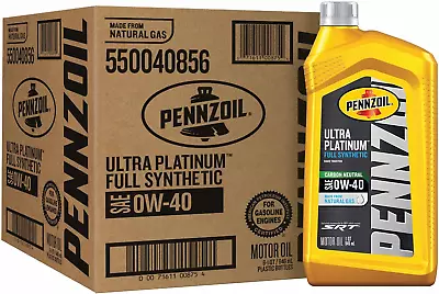 Pennzoil Ultra Platinum Full Synthetic 0W-40 Motor Oil (1 Quart Case Of 6) • $50.99