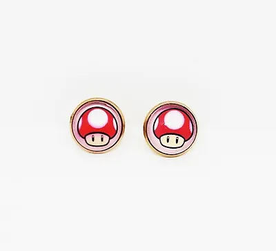 Toad Mario Bros Game Handmade Stud Earrings  • $20