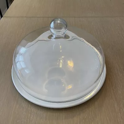 Nigella Living Kitchen Cream Cake Plate With Glass Dome • £6.99