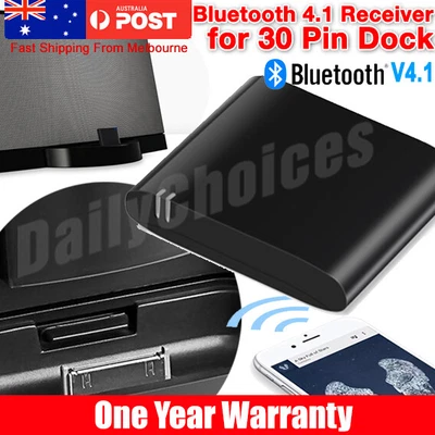 $12.95 • Buy Bluetooth 4.1 Music Audio Adapter Receiver 30Pin Dock Speaker For IPod IPhone AU