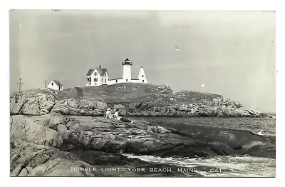 Real Photo Postcard Nubble Lighthouse York Beach Maine ME RPPC ++Condition • £2.46