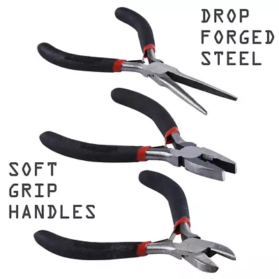 £3.59 • Buy Mini Pliers Beading Jewellery Hobby Tools Set Combination Long Nose Flat Cutter