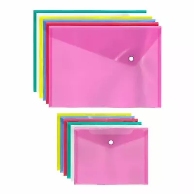 Pixel® A4 A5 Popper Wallet Folder Document Bag Assorted Colours 6PK Or 12PK • £3.99