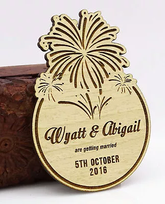 $81.39 • Buy Rustic Wedding Save The Date Wooden Magnet 20 Custom Engraved Wooden-mD2