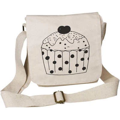 £11.99 • Buy 'Cupcake' Small Cotton Canvas Messenger Bag (MS00043525)