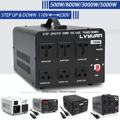 $39.99 • Buy 500W-5000W Step Up Step Down Transformer Voltage Converter 220V-110V /110V-220V