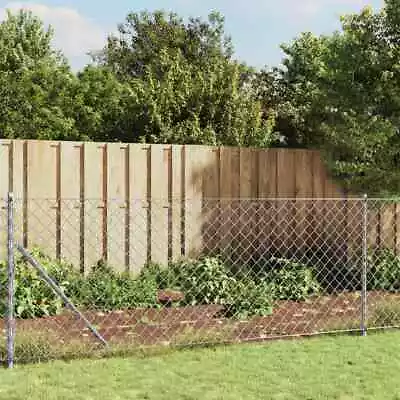 Chain Link Fence Outdoor Wire Mesh Fence With Spike Fence Panel Anchors VidaXL • £350.99