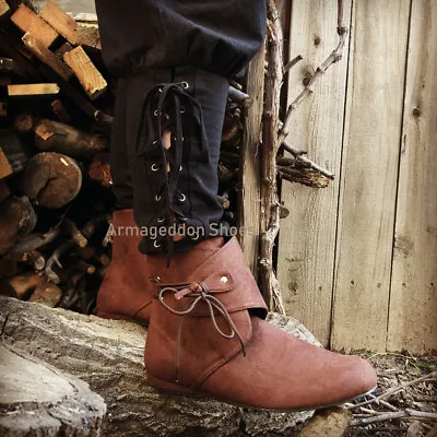 Brown Renaissance Faire Peasant Medieval Highlander Costume Shoes Boots Mens • $64.95