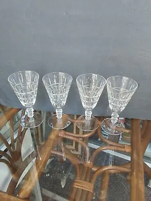 Vintage Crystal Glass Seneca Regina Water Wine Glass Goblet Set 4  • $39