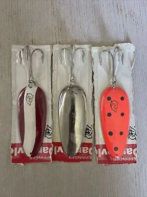 3 Eppinger Dardevle Huskie Jr. 4-1/2  2 Oz Chrome Orange Red White Fishing Lures • $51