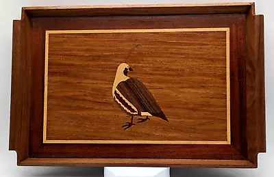 Vintage Marquetry Inlay Wood Quail Bird Serving Tray Made In The Philippines • $29.99