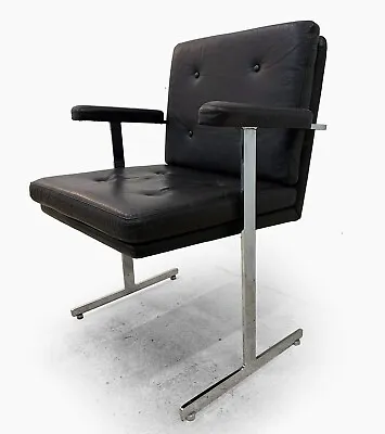 £255 • Buy 60s 70 Retro Vintage ROBIN DAY HILLE DELPHI LEATHER AND CHROME DESK SIDE CHAIR