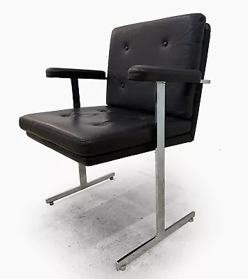 £255 • Buy 60s 70 Retro Vintage ROBIN DAY HILLE DELPHI LEATHER AND CHROME DESK SIDE CHAIR