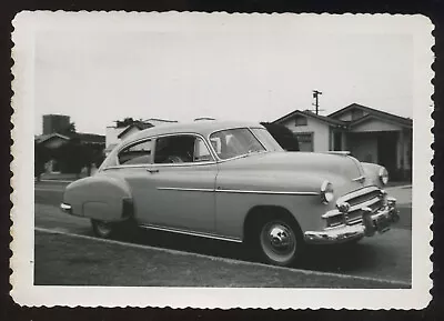 FOUND PHOTO Lot Of 2 Chevy Fleetline Sedan 1950? Car Black & White Snapshot VTG • $5.99