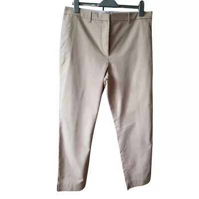 M&S Chinos UK 16 L Beige Trousers Cotton Rich Tapered Excellent Condition • £7