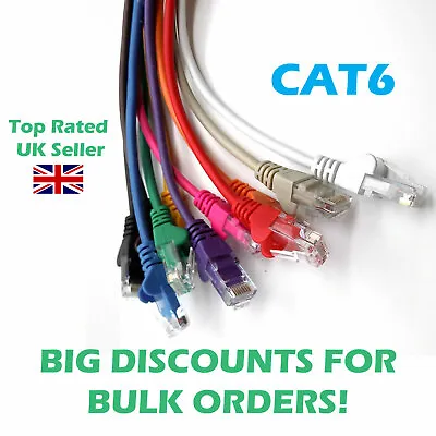£114.95 • Buy CAT6 RJ45 Ethernet Cable Network LAN Patch Lead Fast Speed Router To PC NEW Lot