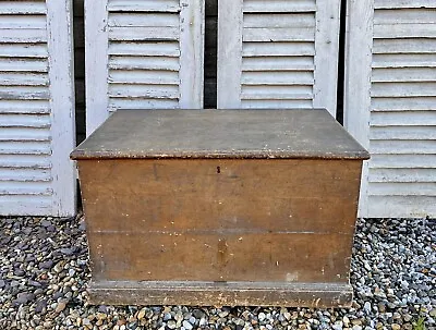 Antique Wooden CHEST Blanket Box TRUNK Coffee TABLE Vintage Old Rustic • £59.99