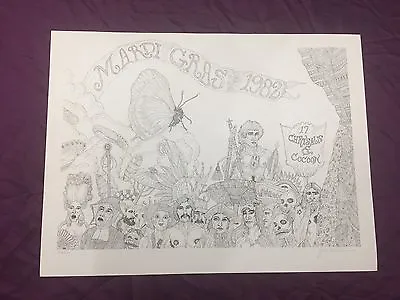 VTG & RARE 1982 NEW ORLEANS Mardi Gras Poster SIGNED & Number 313/1000 LOUISIANA • $29.95