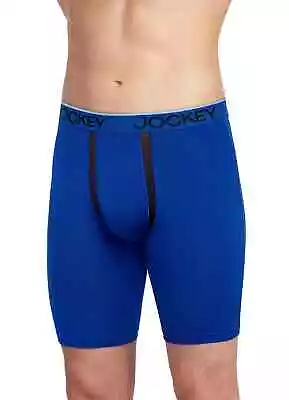 Jockey Men's Chafe Proof Pouch Microfiber 8.5  Long Leg Boxer B • $4.99