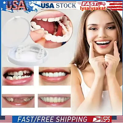 Smile Snap On Upper＆Bottom Set False Teeth Denture Veneers Dental Tooth Cover A. • $4.99