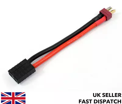 Deans Male T Plug To TRX Female 12AWG 130mm Wire/cable/adaptor RC Traxxas LiPo • £4.55